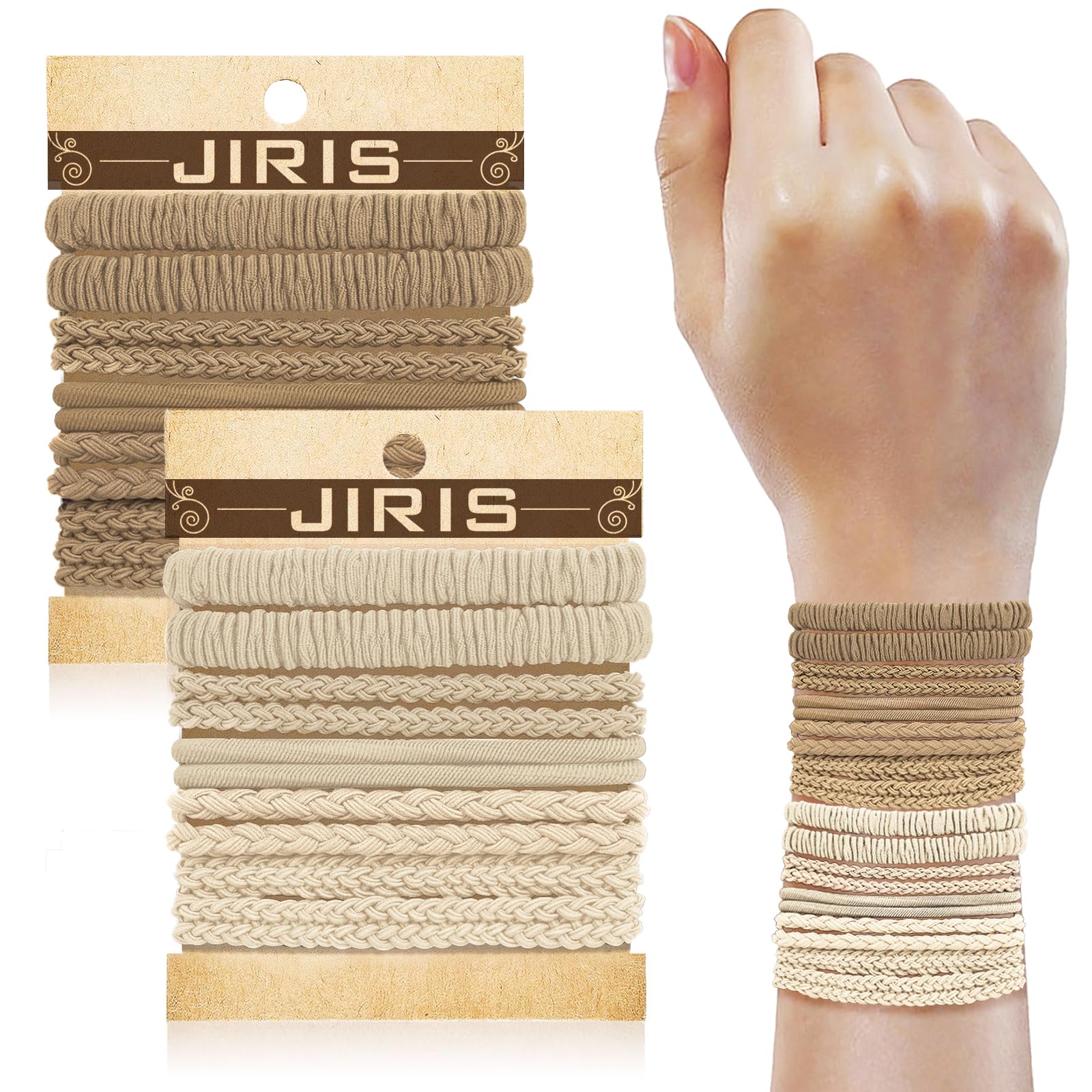 JIIRS 20PCS Boho Hair Ties,Elastic Bracelets,Elastic Hair Ties, Hair Bands For Ponytails,Ponytail Holder for Thick or Thin Hair,Boho Hair Bracelets