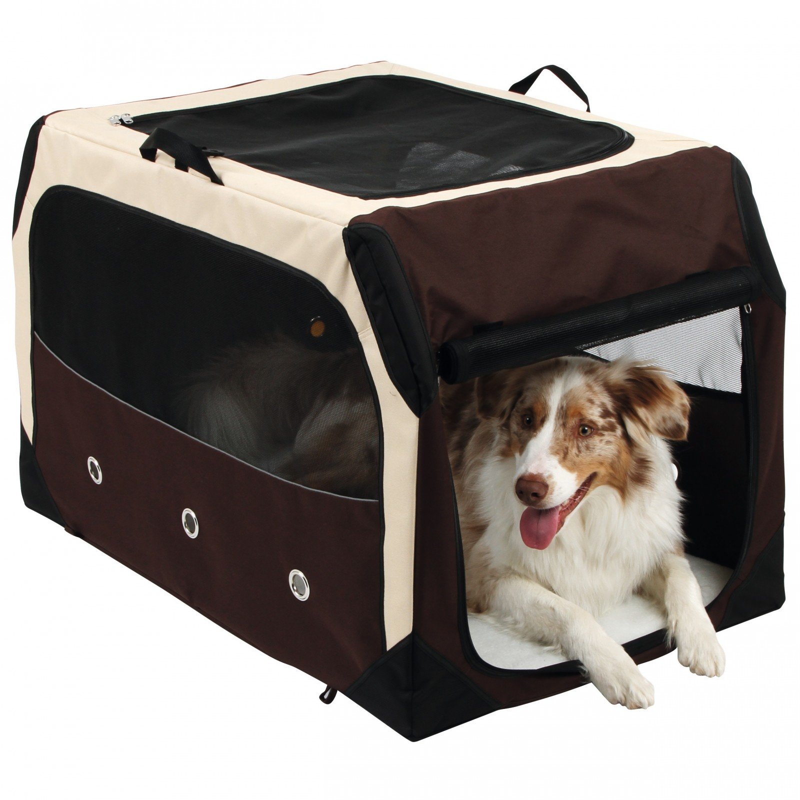 Kerbl 81353 Transportbox Journey 106 x 71 x 68.5 cm, braun / beige