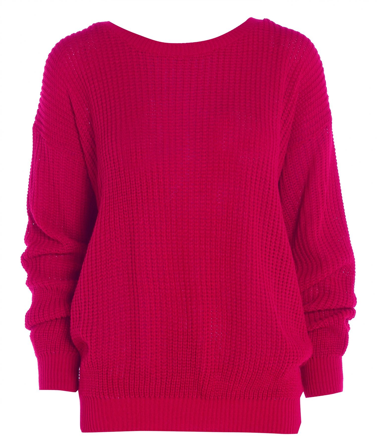 Trends Fashions Women's Fuchsia Plain Colour Baggy Jumper, Uk 12-14