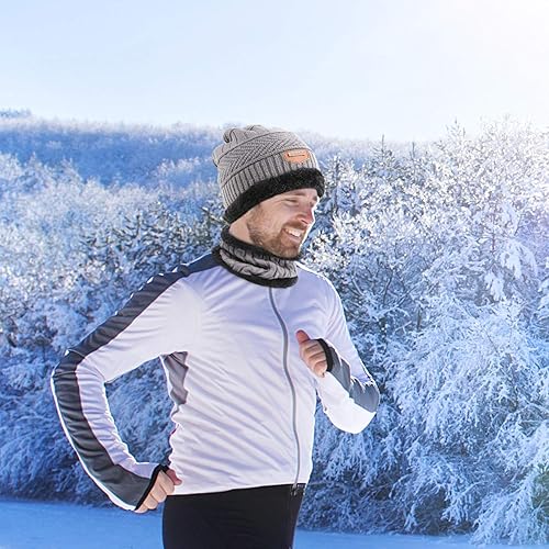 Miniatura 7 de Juego de 4 piezas de gorro de invierno para hombre y mujer, cálido forro polar grueso, cálido, cuello de calavera, para hombres y mujeres