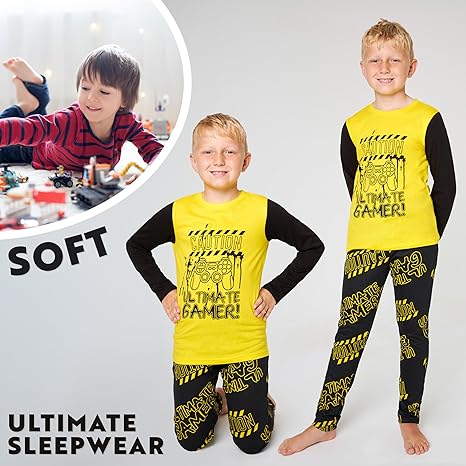 MoFiz Jongenspyjama, korte pyjamaset, tweedelige set, zacht huispak, ronde hals, T-shirt en slaapshort, kinderen, zomer, nachtkleding, 8-18 jaar, maat 128-176, zwart, 164-176