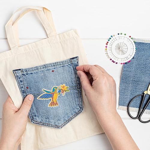 Miniatura 3 de OIIKI Parches para planchar con diseño de pájaros, 4 unidades, parches bordados de pájaros, parches florales para reparar ropa, chaquetas, jeans,