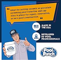 Vista 5 de Pool Patch Gray Pool Tile Adhesive Thinset Repair Kit 3 lb - Easy to Mix and Apply Setting Formula - Perfect to Glue Pool Tile - Quick-Drying, Extra