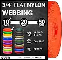 Vista 64 de Strapworks Rollo de correa de nailon resistente de 3/4 pulgadas para cinturón, mochila, eslinga, collar, correa, correas y más, 10, 20 o 50 yardas