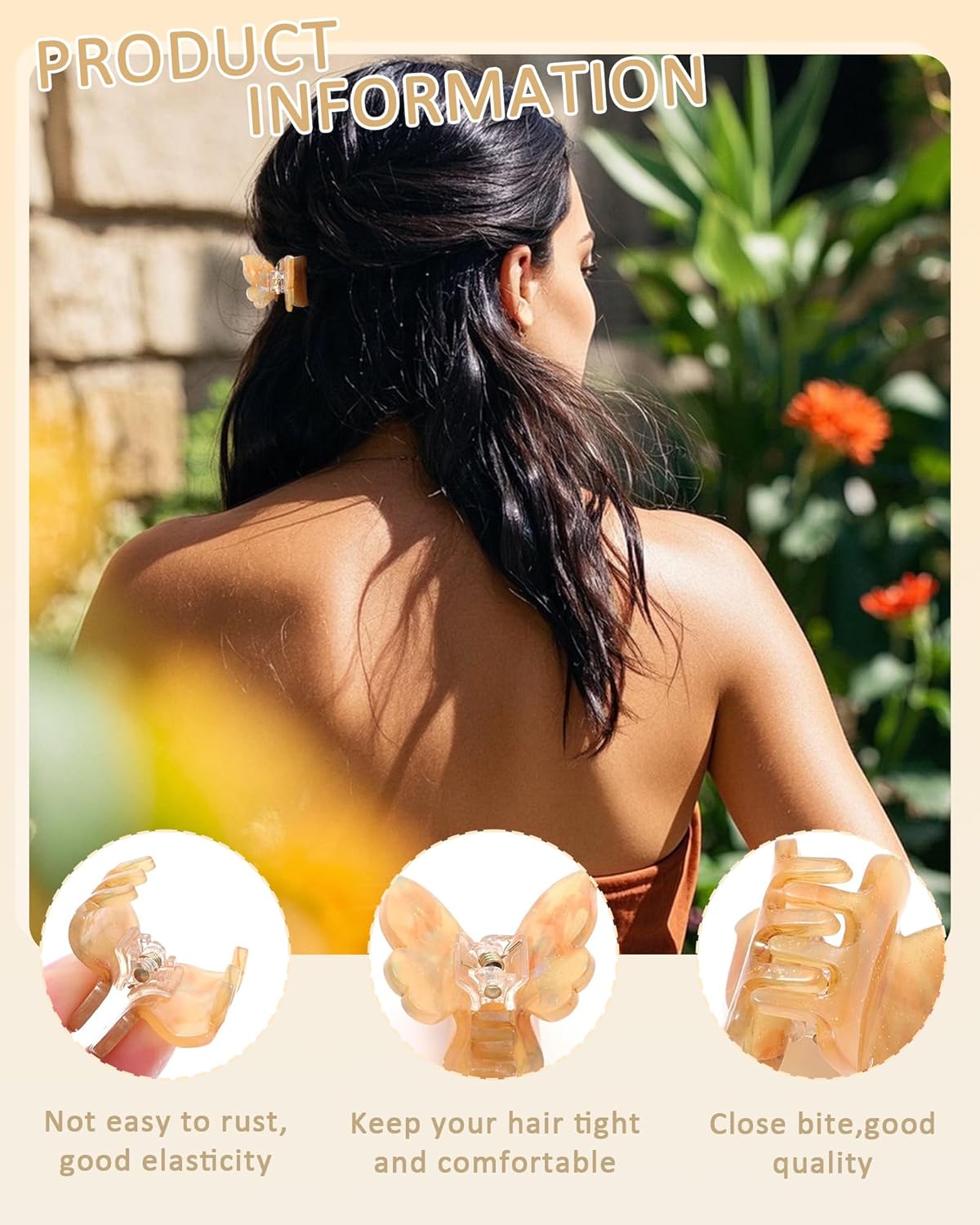 AWAYTR 12Pcs Small Hair Clips for Women Girls Acrylic Mini Claw Clips Cute Hair Jaw Claw for Hair Styling Accessories (Butterfly style) - Image 3