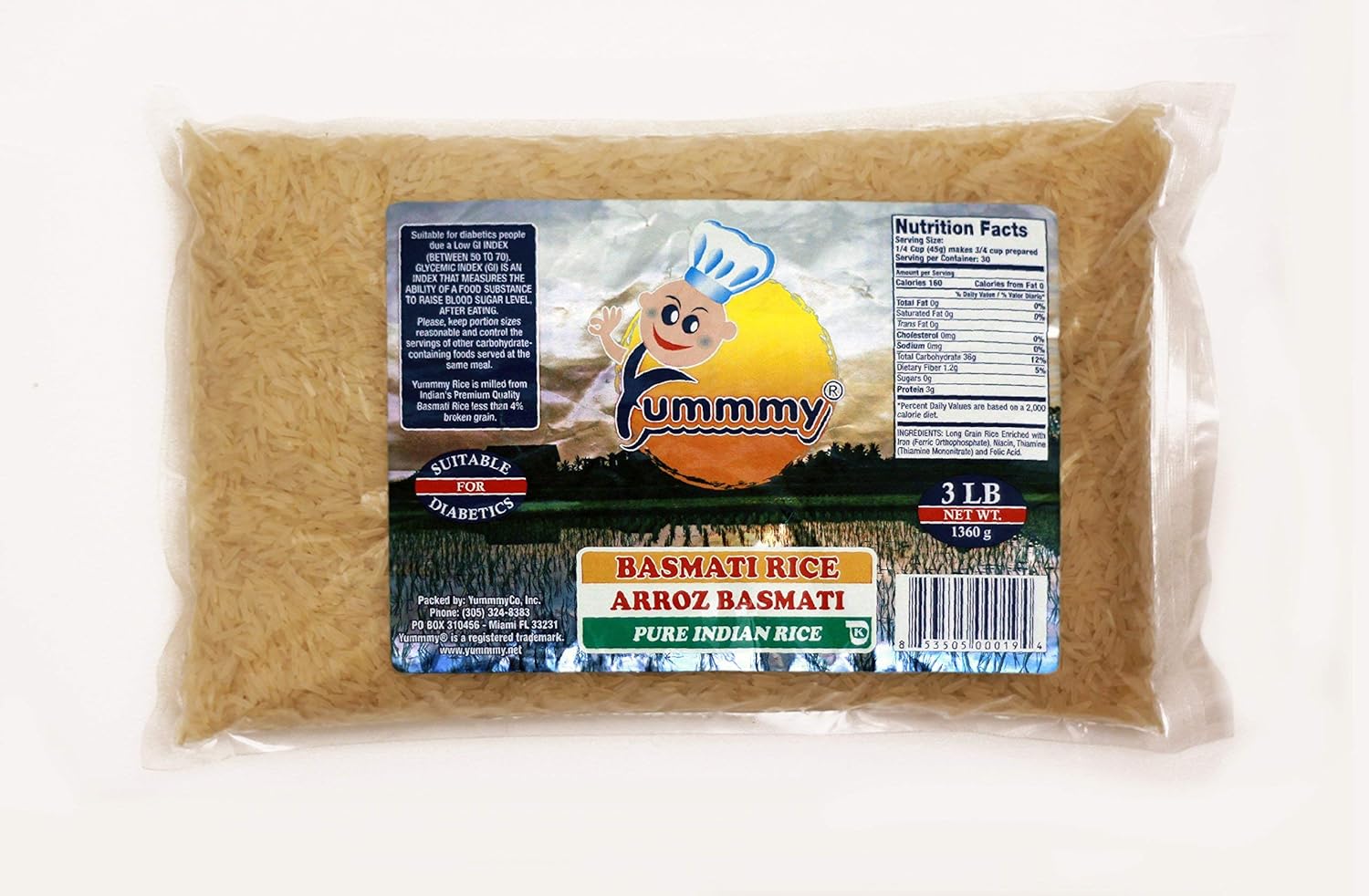 Arroz Sella Arroz Arroz Arroz Basmati 3 libras 48 oz certificado Kosher