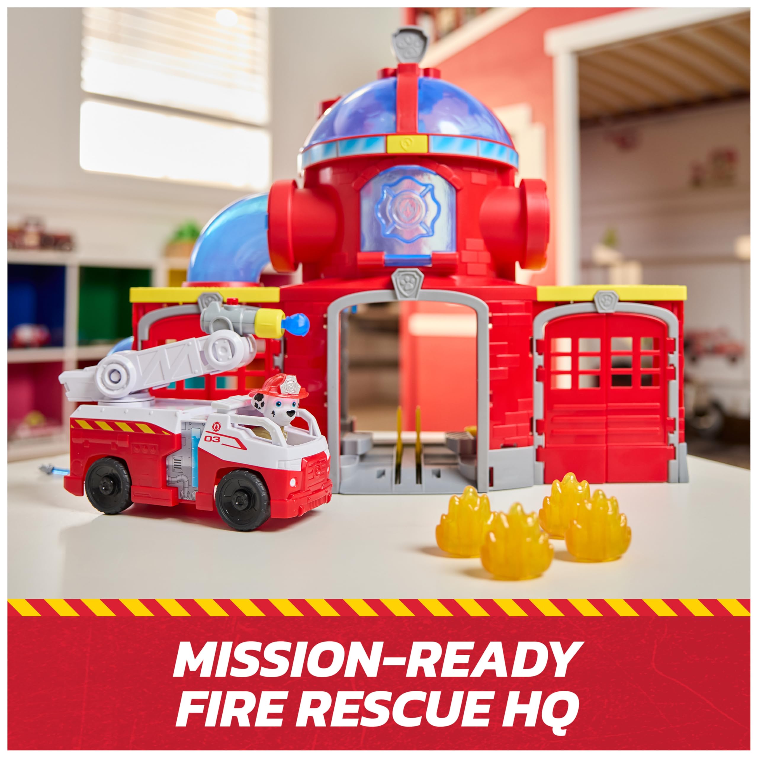 Centrum dowodzenia ratownictwem strażackim PAW Patrol z figurką Marshalla, zabawkami dla dzieci dla chłopców i dziewcząt w wieku od 3 lat