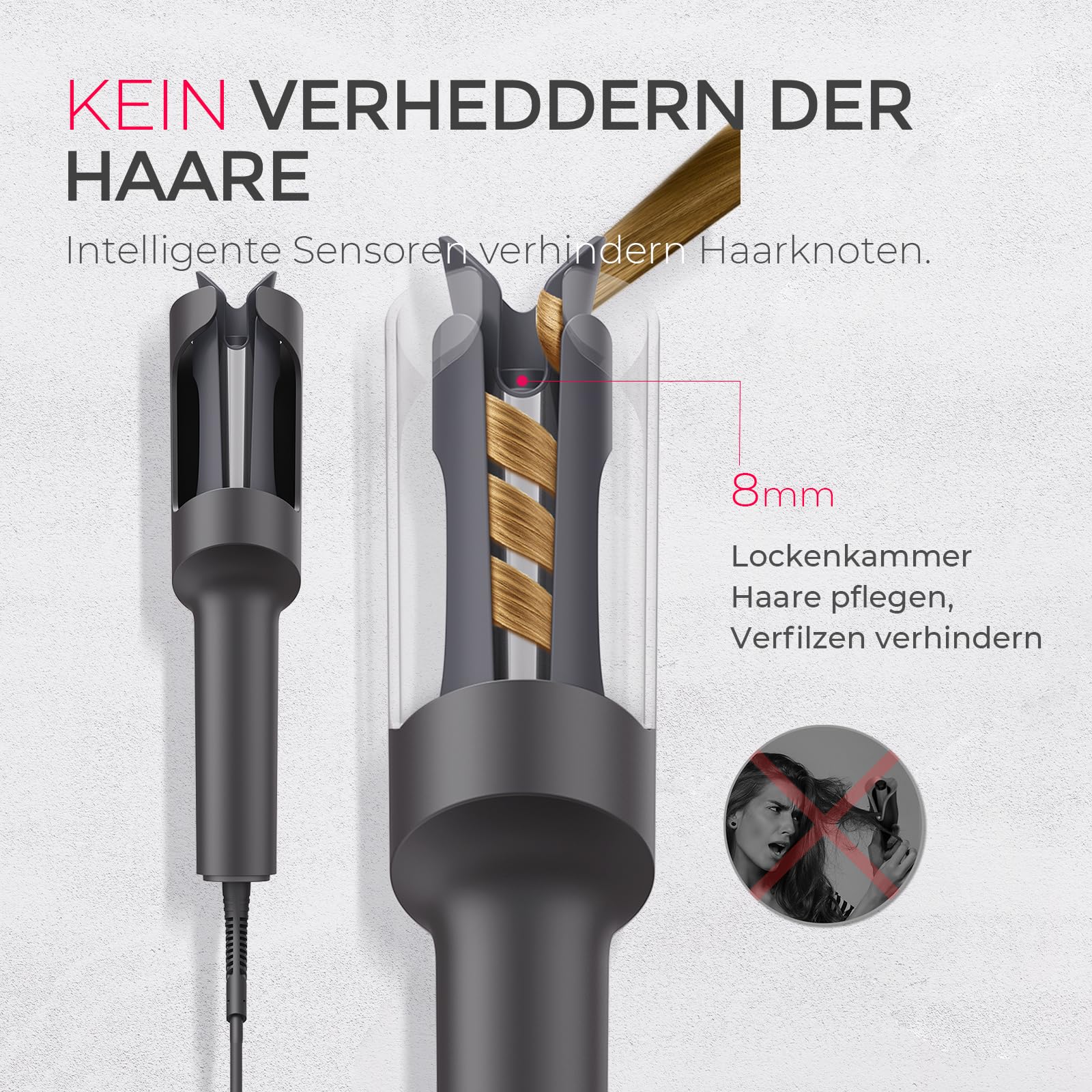 TYMO Lockenstab Automatisch Große Locken - TYMO CURLPRO Automatischer Rotierender Lockenstab 25mm für Kleine Locken mit 3 Temperaturstufen, 160-210℃, Beach Waves Lockenstäbe für Kurze und Lange Haare