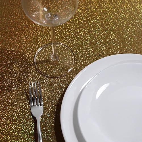 Miniatura 6 de Fitable - Mantel de lentejuelas doradas para fiestas, de 52 x 70pulgadas, mantel rectangular brillante, para boda, baby shower, ceremonia, mesa de