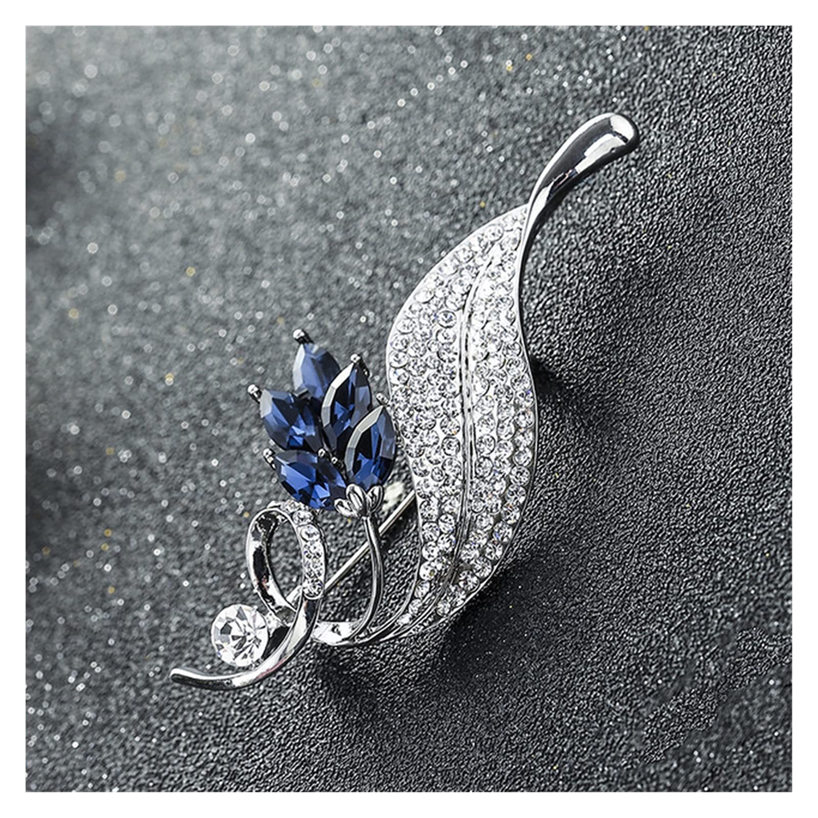 WXKAGF Spilla Femminile Blu Bianca con zirconi Spille per Gioielli in Oro Color Argento per Le Donne Accessori per Cappotti con Spille a Fiori Carini