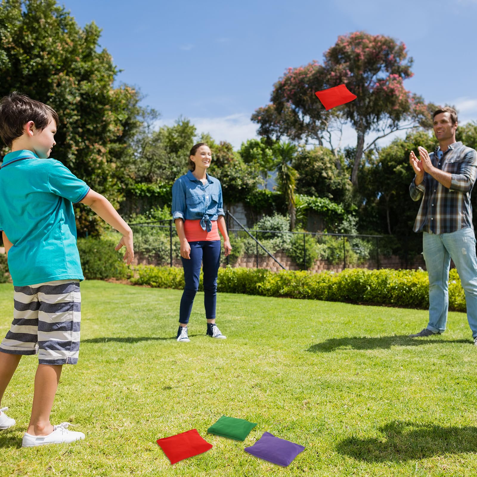 36 Stück Cornhole Säckchen, 6 Farben Wurfsäckchen, 7 x 7cm Nylon Sitzsack Werfen, Cornhole Sitzsack-Set, Sandsäckchen Sitzsäcke Werfen Spaß Sport Spiel, Erwachsene für Cornhole Spiel