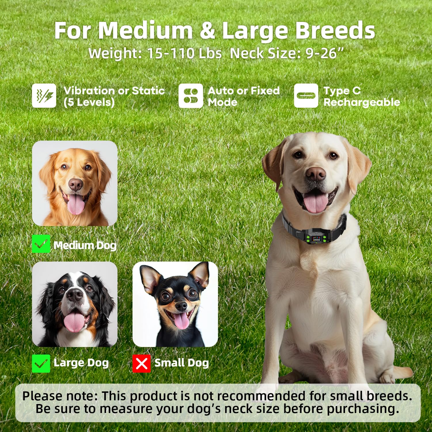 AEZ Smart Dog Collar, GPS Dog Tracker, Wireless Dog Fence System, GPS Fence Collar for Dogs with Beep Vibration Alert Modes, Radius 25-999 Yards for Over 15lbs Dogs, IPX7 Waterproof - image 3