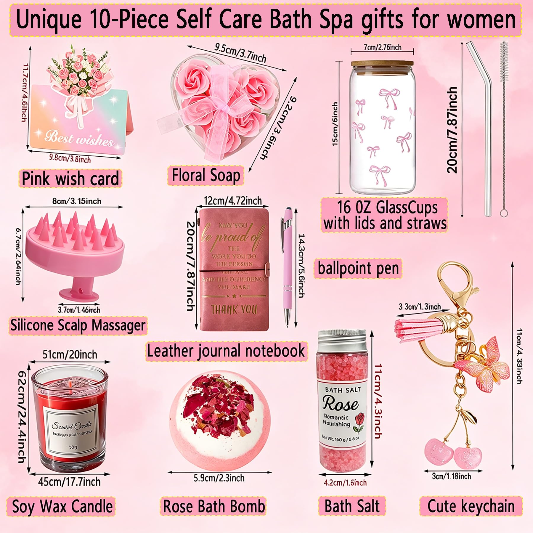 Geschenke für Frauen, Freundschaft, einzigartige Wellness-Geschenkkörbe für Frauen, Mutter, Ehefrau, Schwester, Freundin, beste Freunde, Geschenksets für sie, Muttertag, Valentinstag, Weihnachten, 10