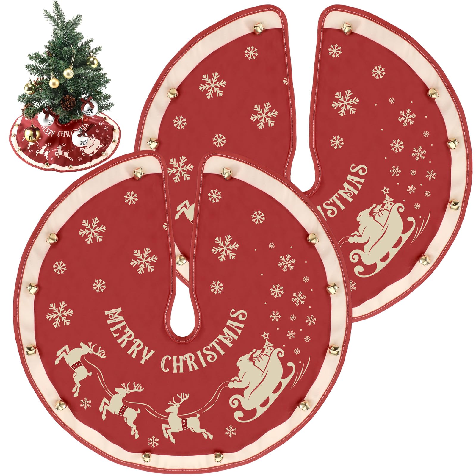 Jupes de sapin de Noël rustiques rouges pour décoration de fête