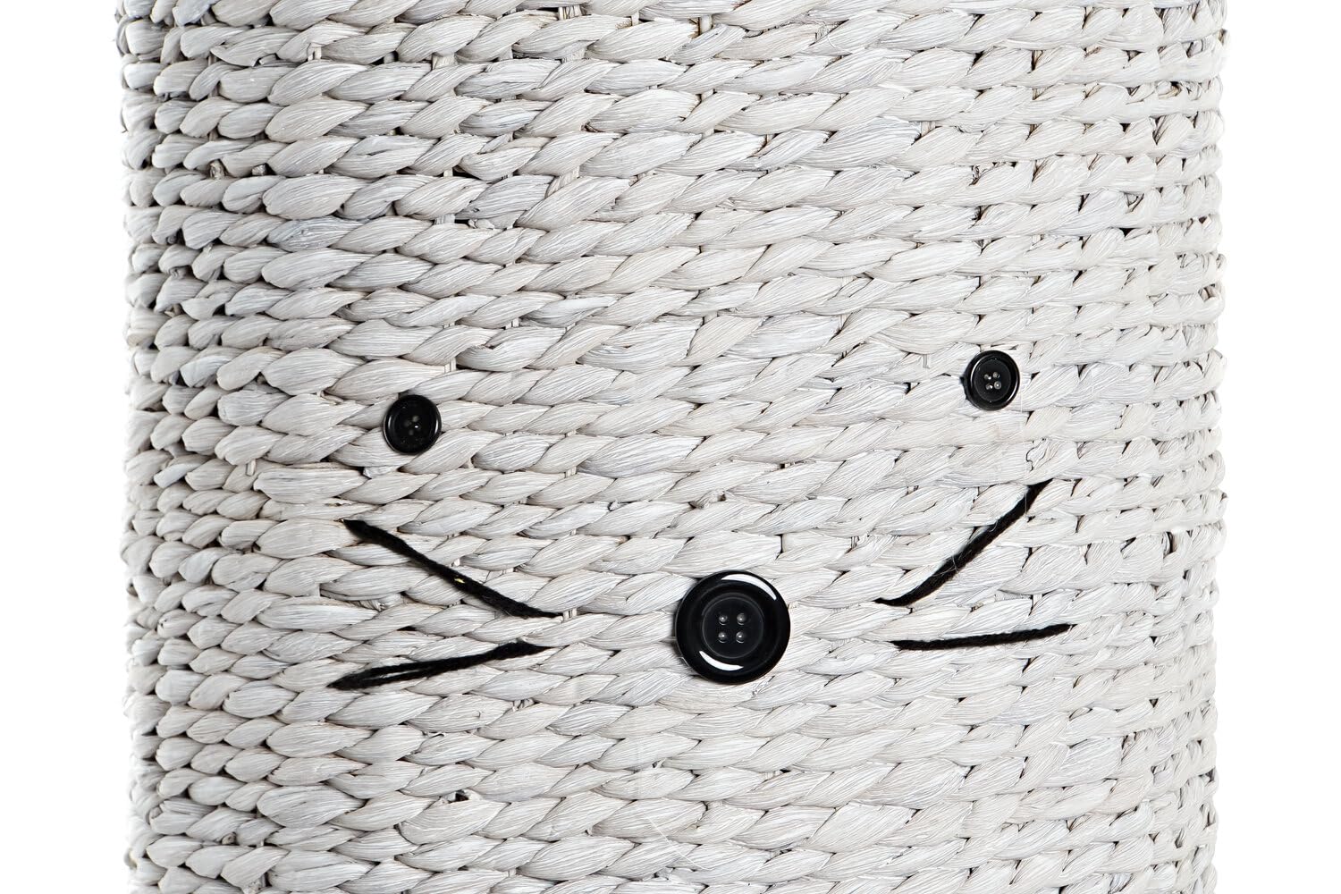CESTA ROPA FIBRA 42X42X63 GATO BLANCO