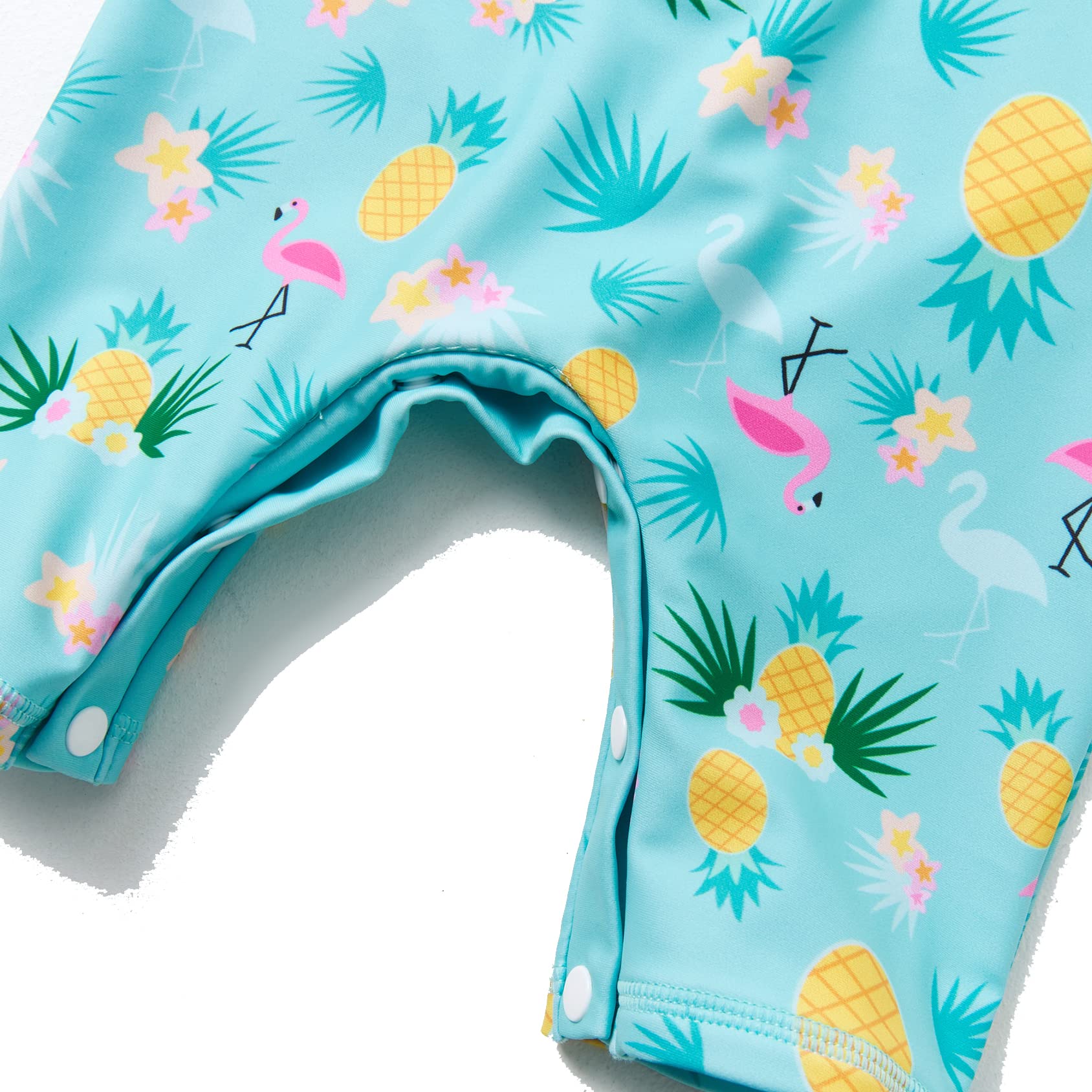 Mazuliso Baby Bambina Costume da Bagno Intero con Cappuccio UPF50+ Crotch Chiusura a Scatto Maniche Lunghe