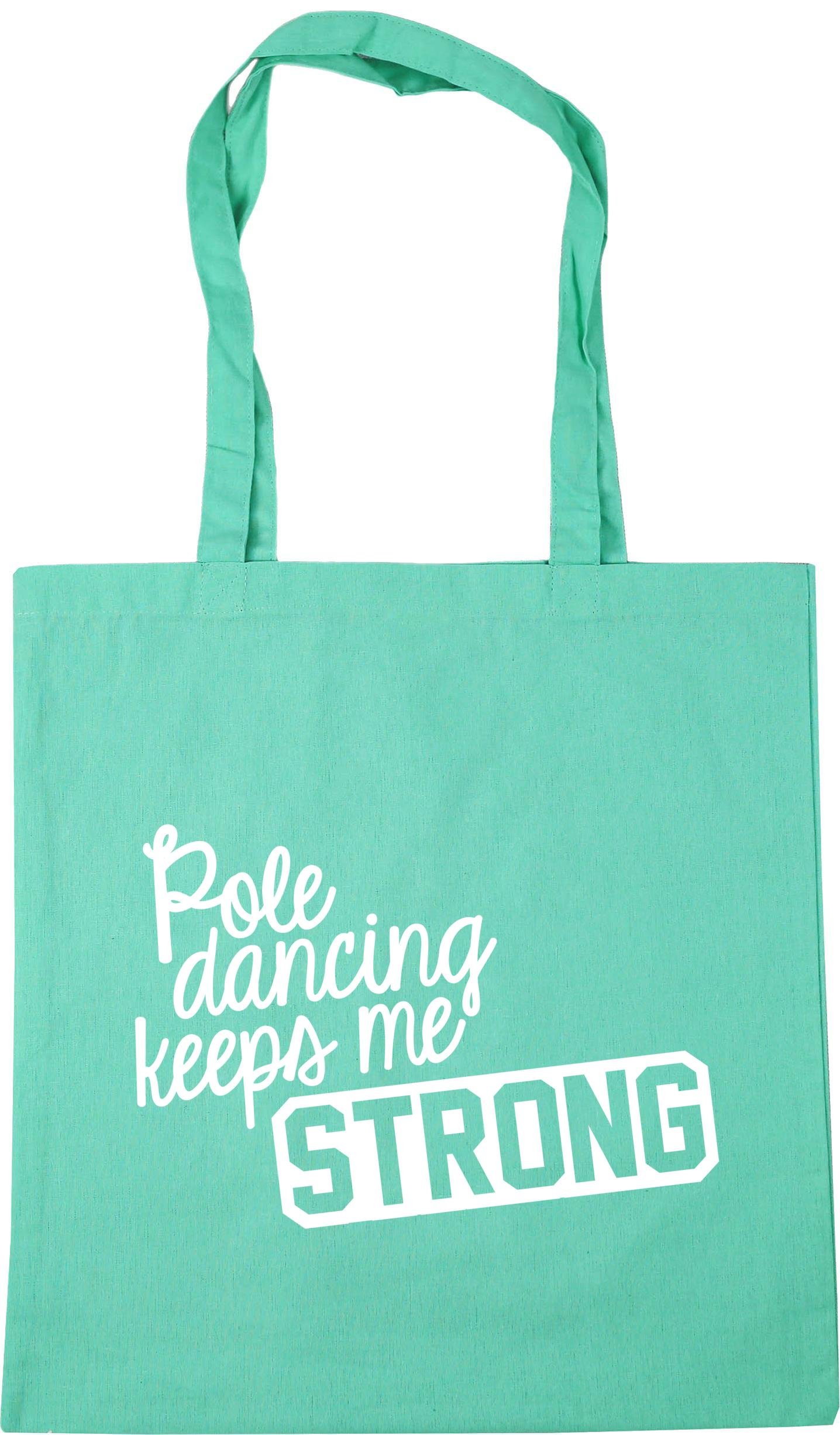 HippoWarehouse Pole dancing keeps me strong Tote Shopping Gym Beach Bag 42cm x38cm, 10 litres