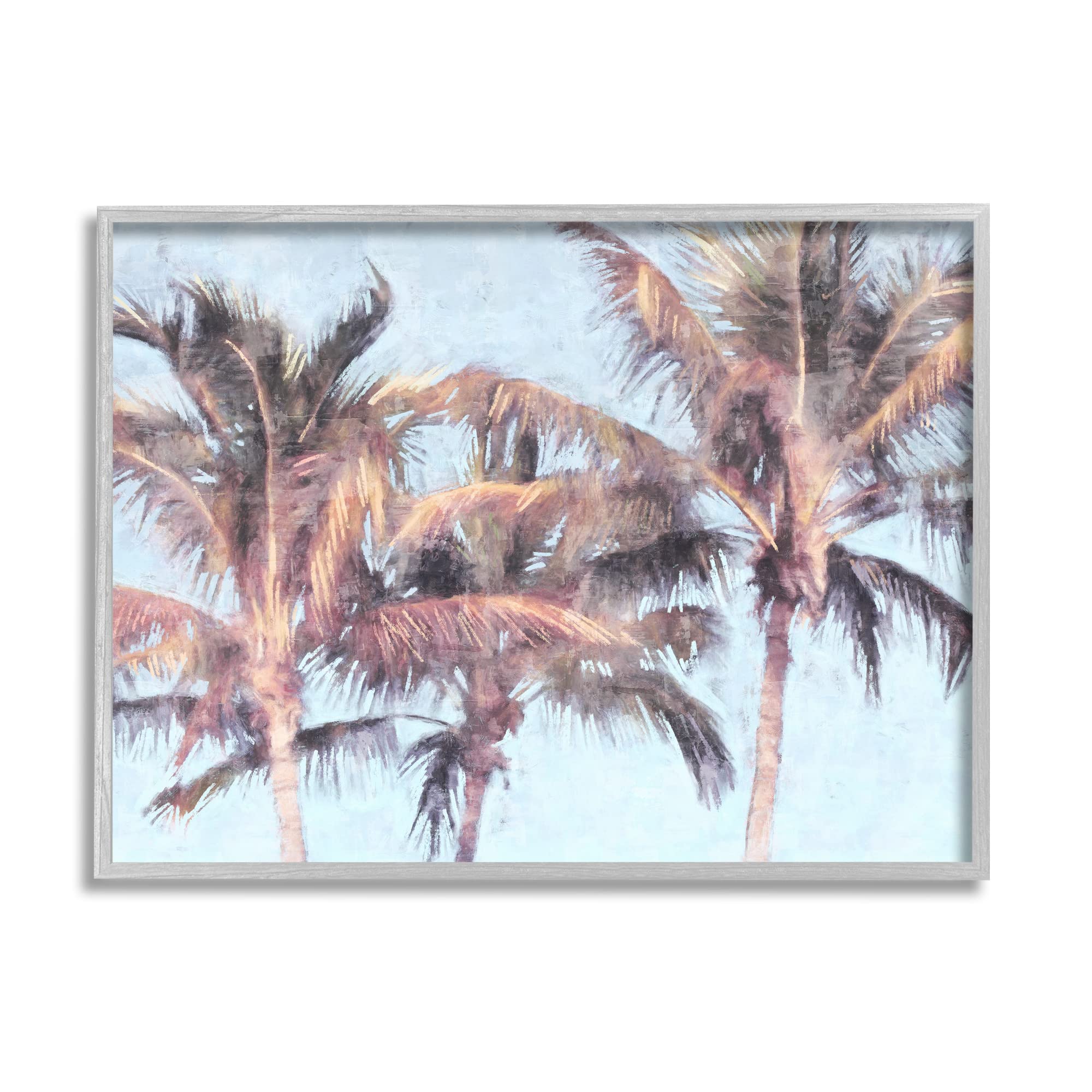 Stupell Industries Looming Palm Trees Tropical Sky Framed Wall Art, Design by Nina Blue