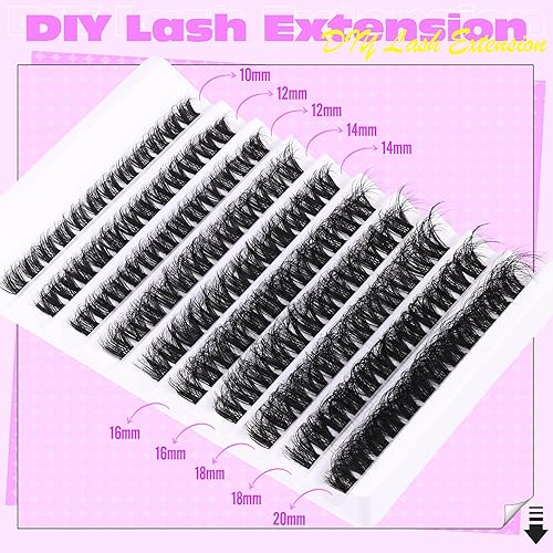 Miniatura 5 de Kit de extensión de pestañas esponjosas y finas, kit de extensiones de pestañas para unir y sellar, kit de 120 pestañas individuales Ruairie