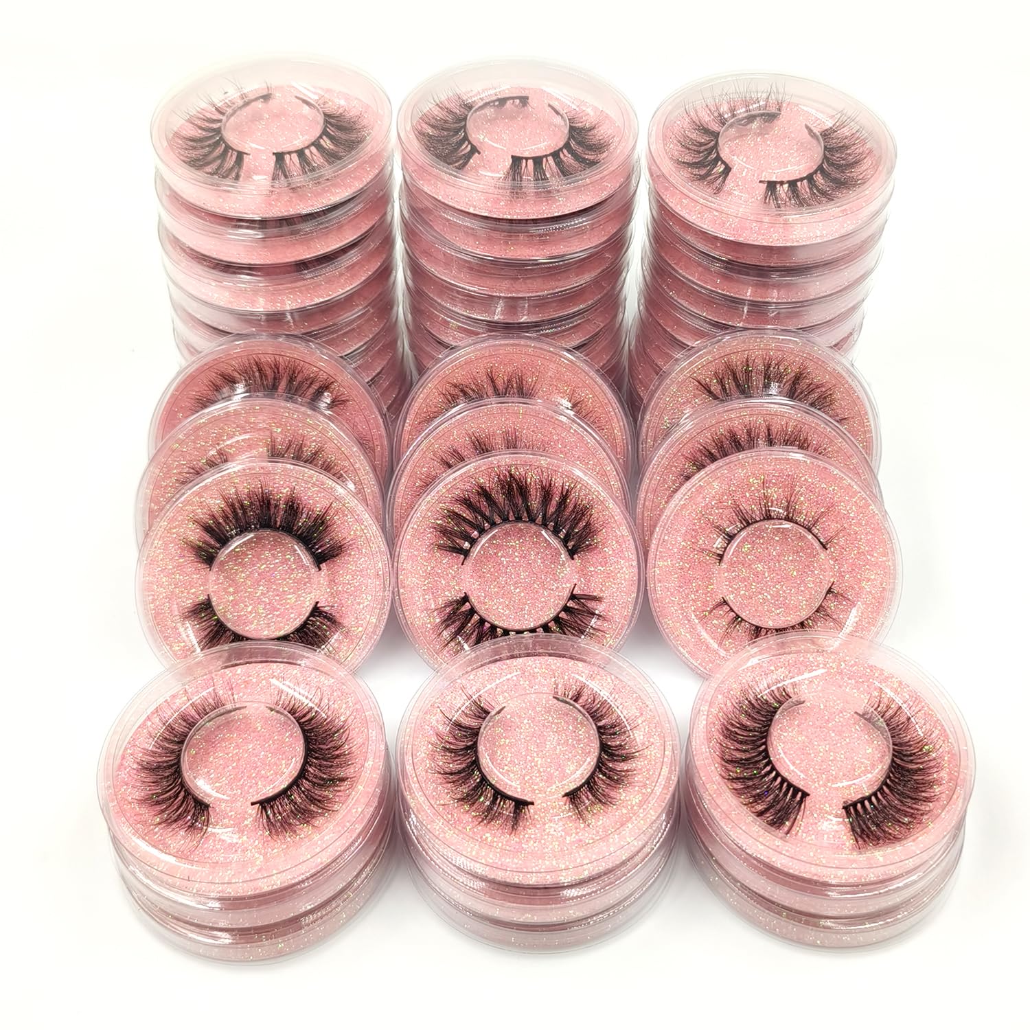 U-Hotmi Wholesale Fales Eyelashes, Mink Lashes Thick 5D Volume Natural Fake Lashes Pack(50 Pairs)