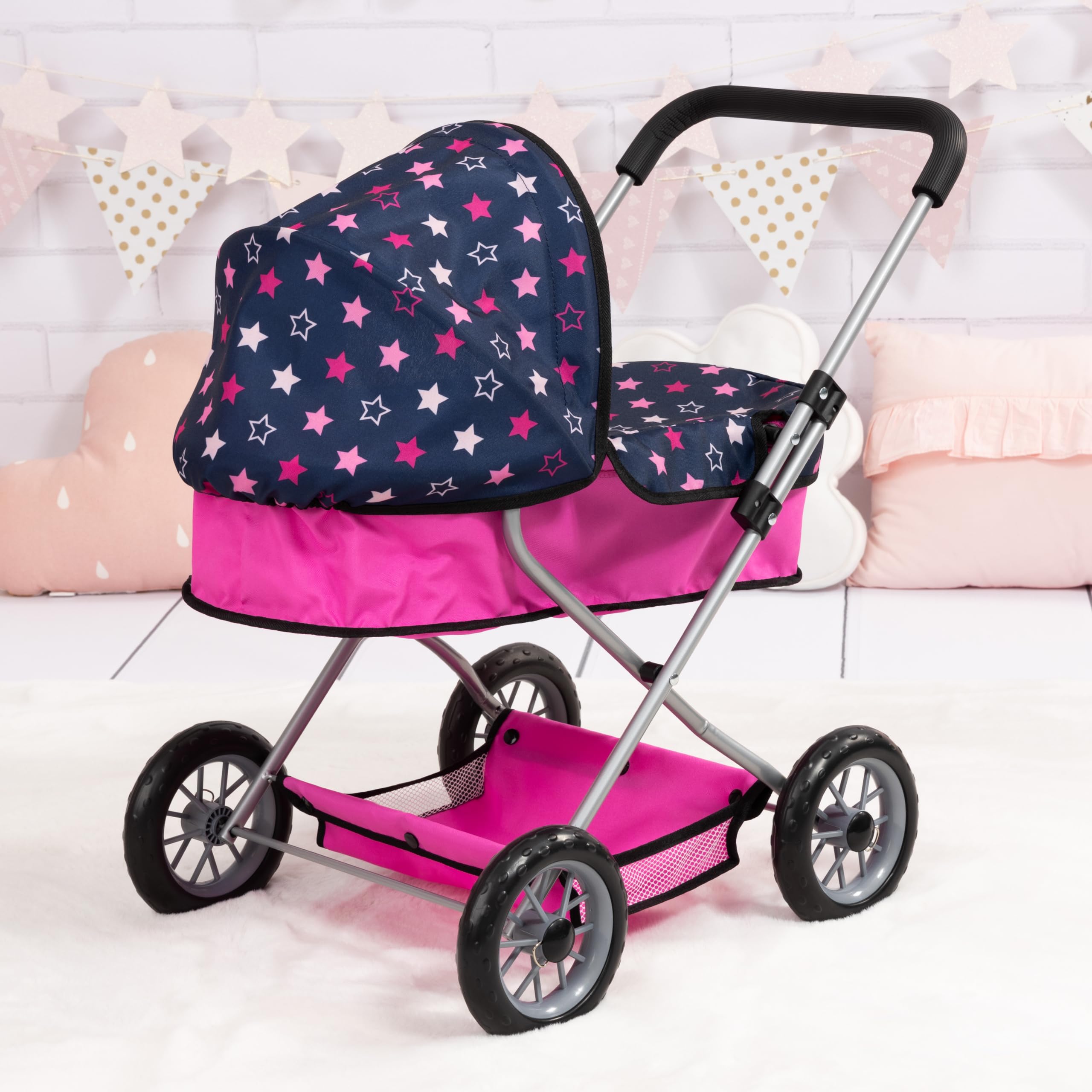 Bayer Design Carrito para muñecas Smarty, Accesorios para muñecas | Carrito para muñecas, accesorios para muñecas, fácil de plegar, con cubiertos de muñeca y bolsa, cesta integrada