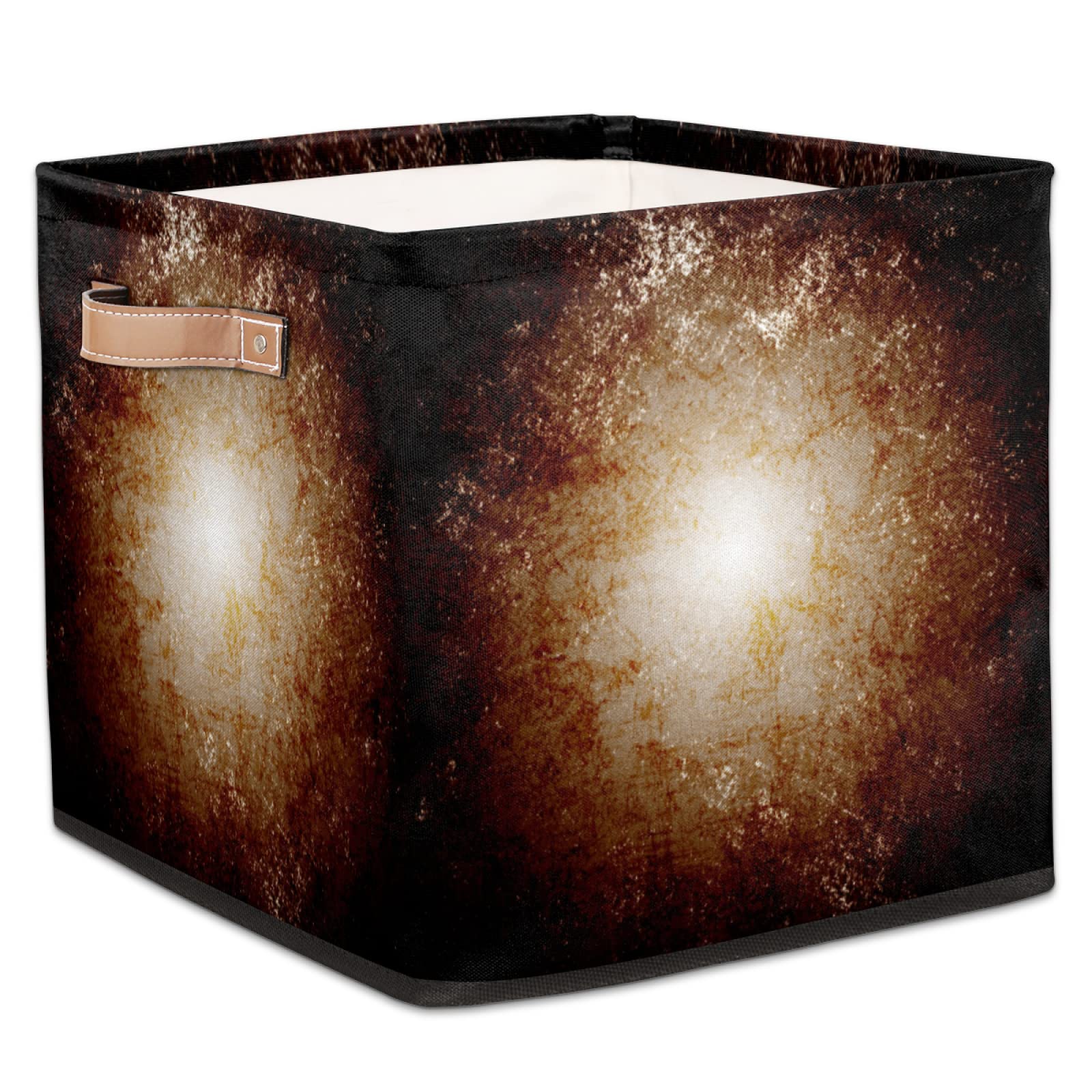 Vasto contenitore con motivi di spazio esterno cestino decorativo cielo stellato con manici armadio mensola organizer per casa e ufficio, confezione da 2