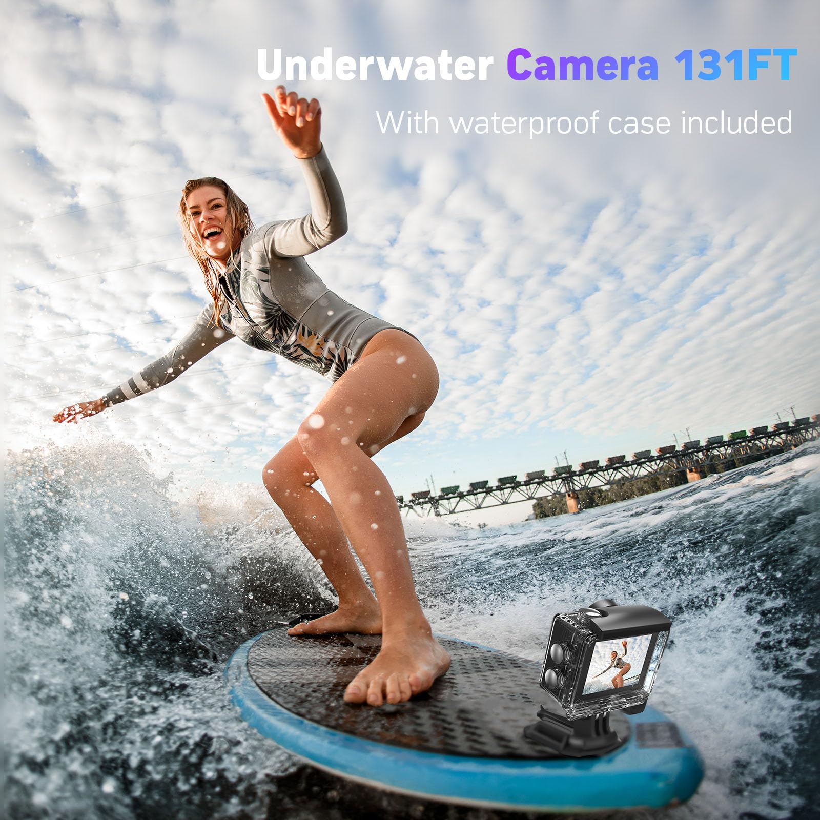 Speed 20 Action Cam 4K60FPS 40MP WiFi Unterwasserkamera 40M Wasserdicht Ultra HD Touchscreen 170° Ultra-Weitwinkel EIS Stabilisierung 5X Zoom