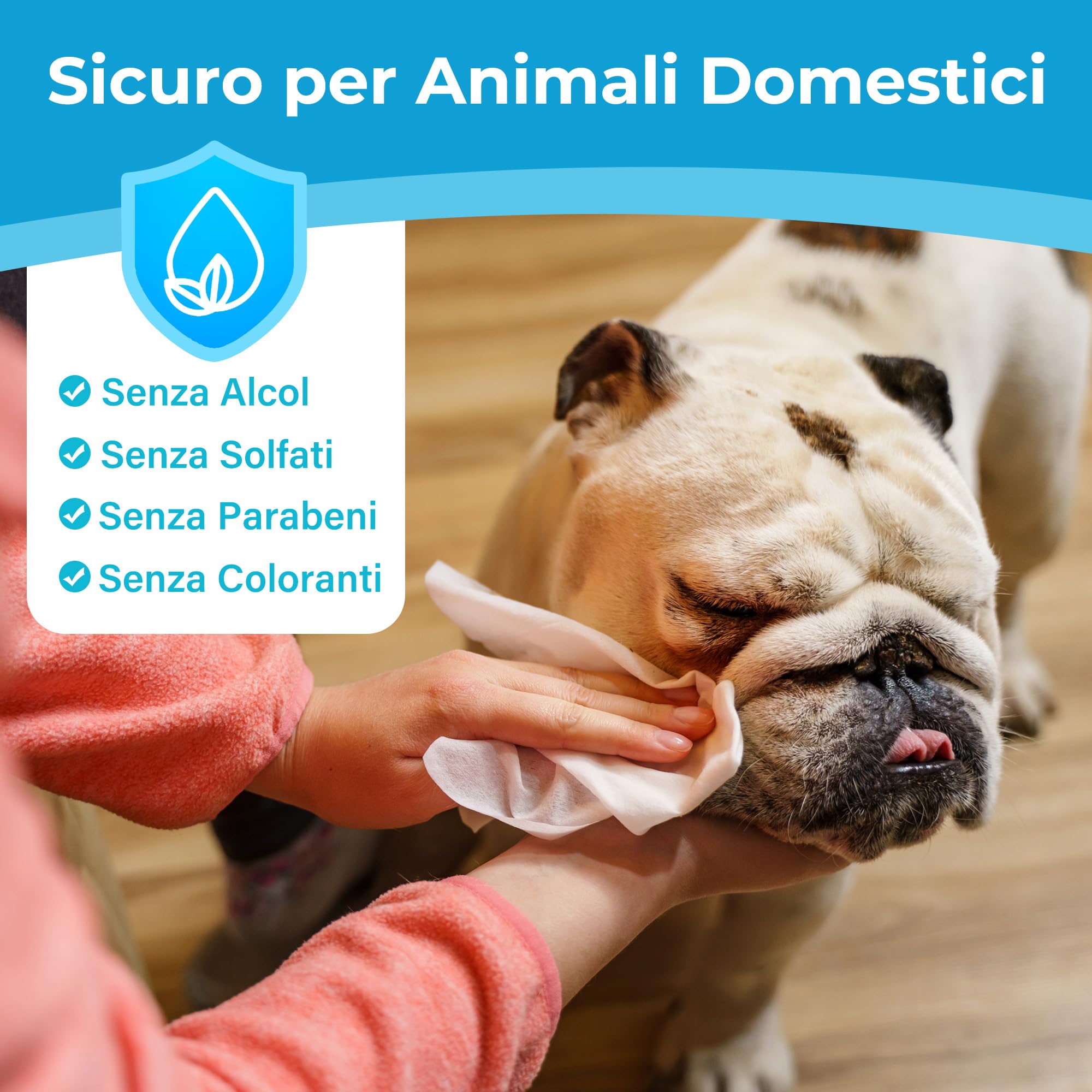 PrimePets Salviette Cane, 6 x 100 Pezzi, Salviette per Gatti, Salviette Delicate per la Toelettatura dei Cani, per la Pulizia di Sederino, Viso, Occhi, Orecchie, Zampe, Senza Profumo