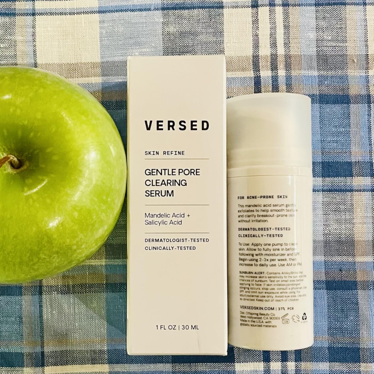 VERSED Skin Refine Gentle Pore Clearing Serum | Exfoliating Facial Serum with Salicylic Acid and Mandelic Acid for Clear Skin | Safe for Sensitive Skin, Vegan, 30 ml / 1 fl oz
