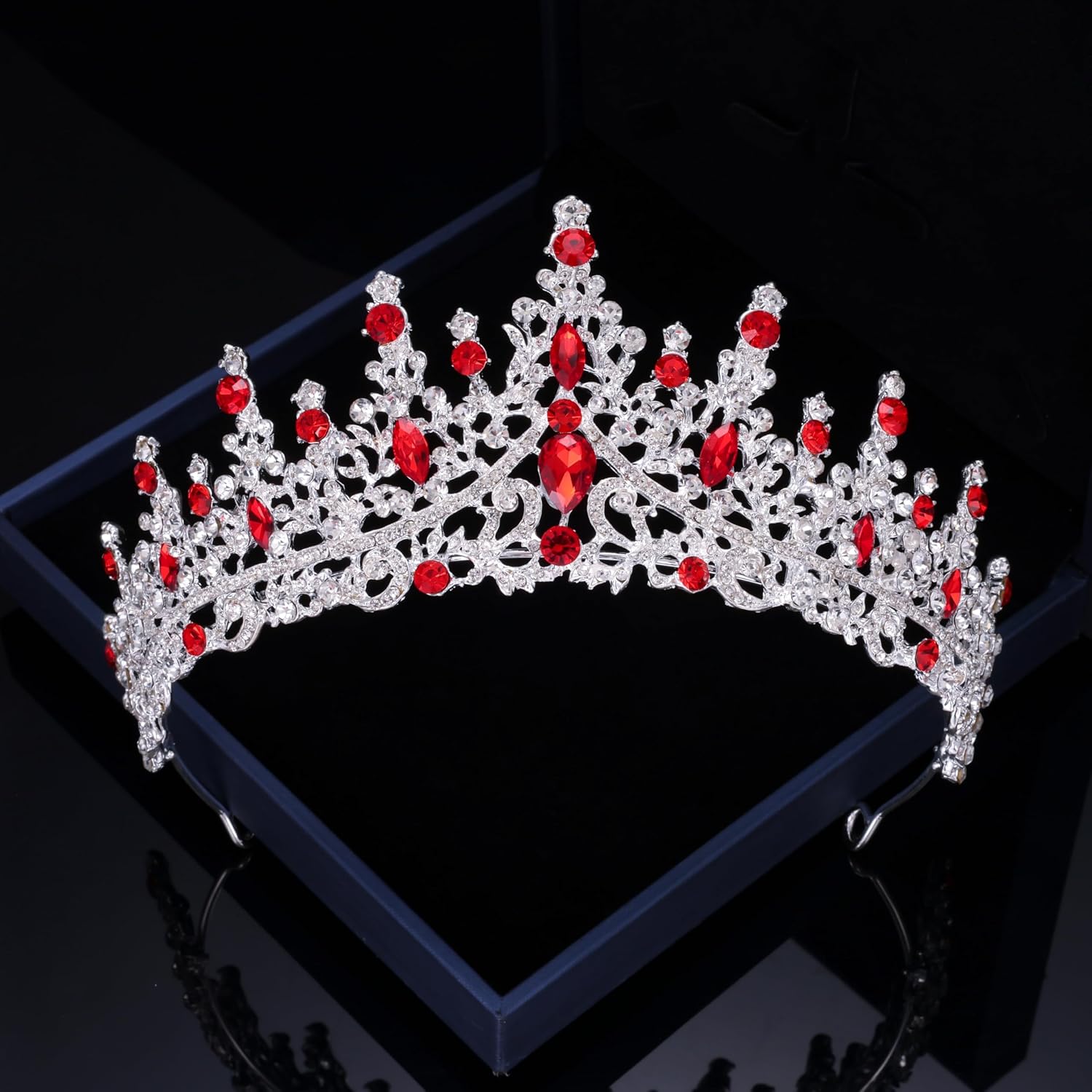 Kamirola Tiaras and Crowns for Women,Tiaras Earrings Necklace, Crystal Bridal Jewelry Set（TR83
