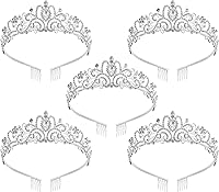 Vista 1 de Corona de princesa para mujer, tiaras de reina de cristal para niñas, accesorios para el cabello de novia, regalos para cumpleaños, boda