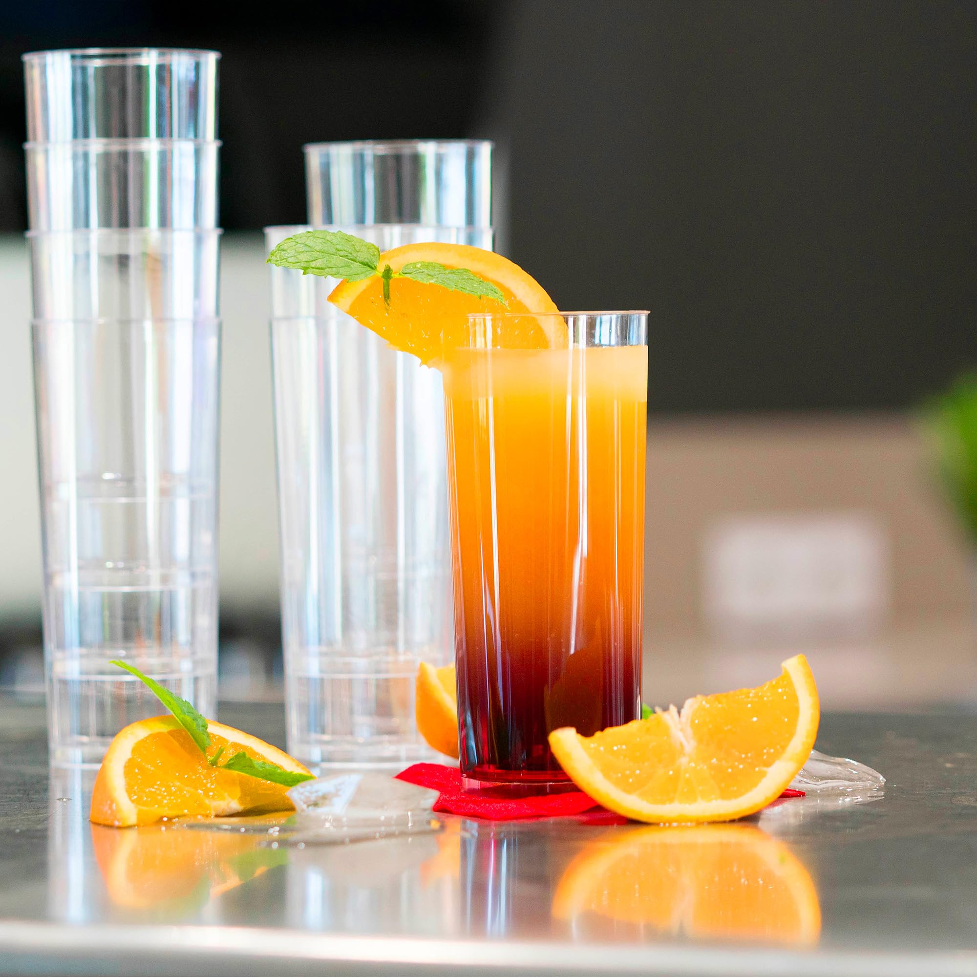 Table'Colors 100 Verres Tube 30 cl Lavables et Réutilisables - Fabriquée en France - Parfaits pour Cocktails et Apéritifs - Jus d'orange - Soda - Pastis