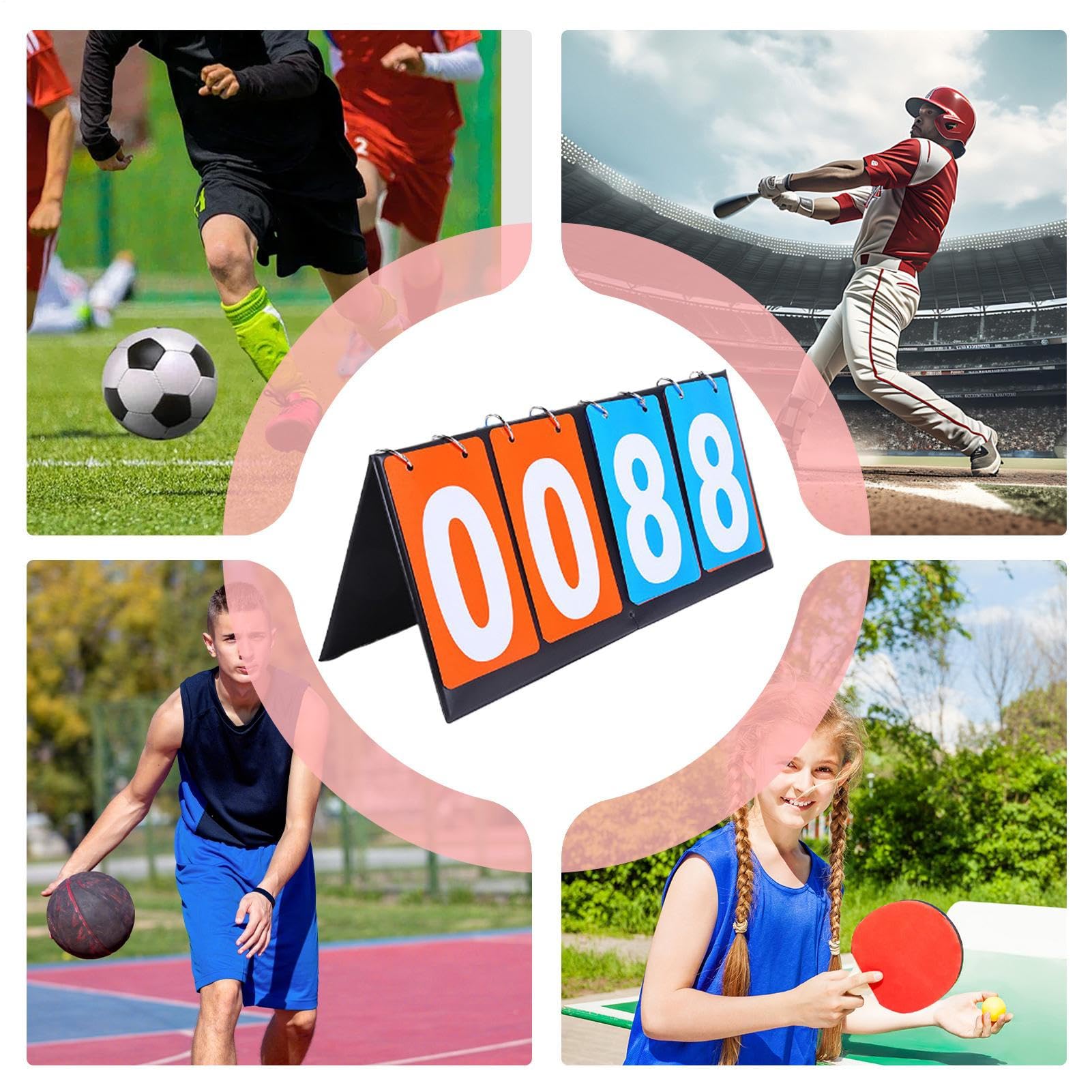 Portable Scoreboard – Mobile Electronic Scoreboard with Rechargeable Battery | Compact, Foldable Display for Basketball, Football, Multi-Sport Games, Wireless & Easy Carry Design