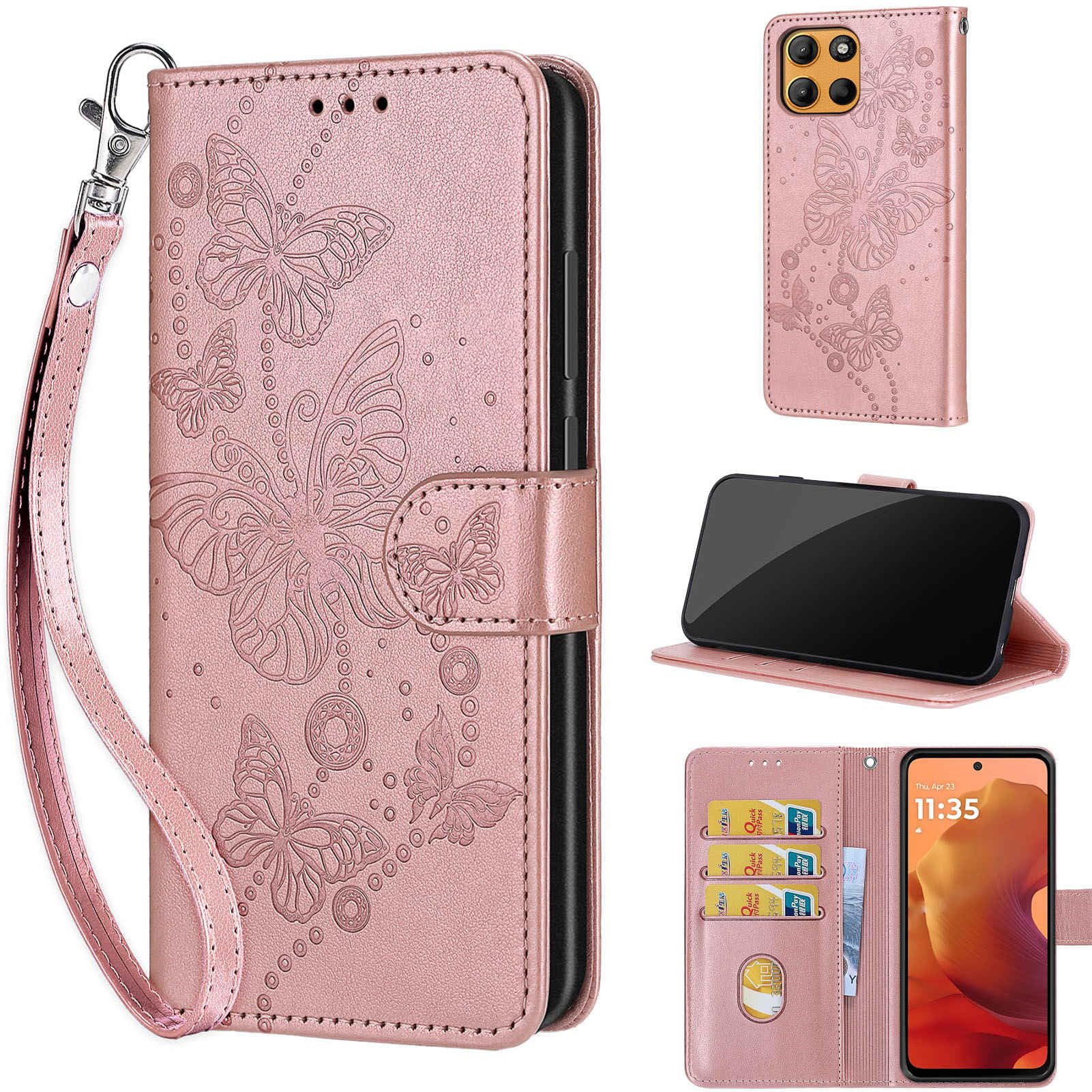 Custodia Portafoglio Con Cavalletto Per Motorola Moto G15 / G15 Power – Design Gatto Cielo – Pelle PU Antiurto - 3