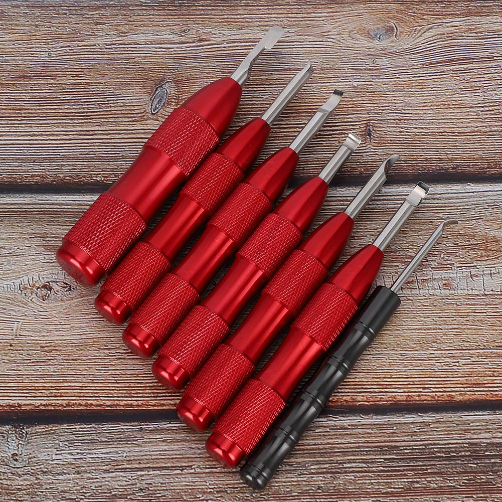Juego de 7 piezas de cuchillas para abrir cajas de relojes, herramienta de extracción para la tapa trasera de relojes, mango ergonómico antideslizante compatible con diferentes