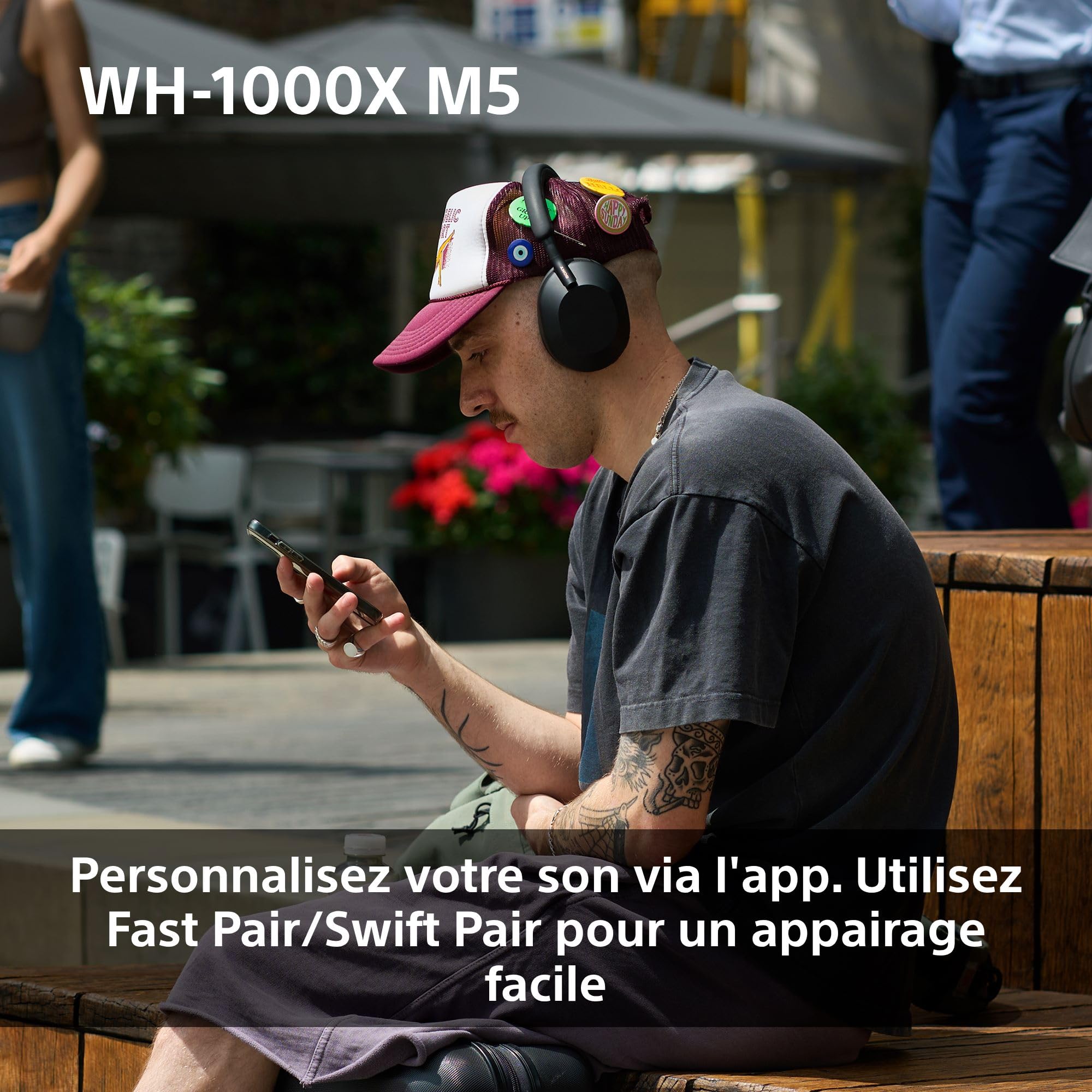 Sony WH-1000XM5 - Étui Rigide, Casque sans Fil Haut de Gamme à réduction de Bruit, Bluetooth, qualité d'appel Claire, Audio Hi Res, 30h d'autonomie, étui Rigide, iOS et Android - Noir