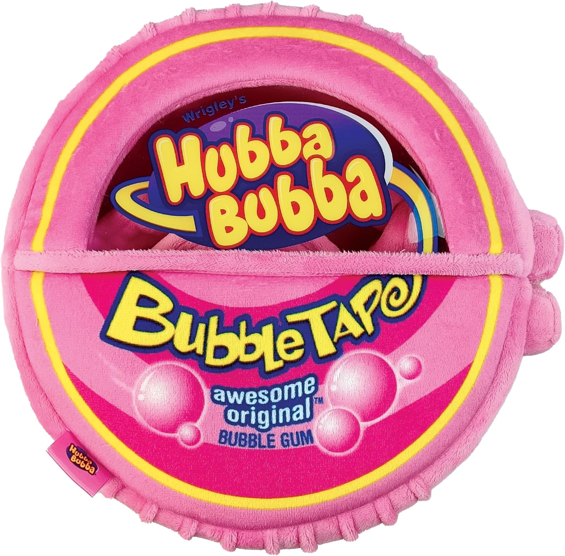 Hubba Bubba Bubble Gum Tape Package 11" x 11.5" Pillow Set with Bubble Gum Strip Pillows