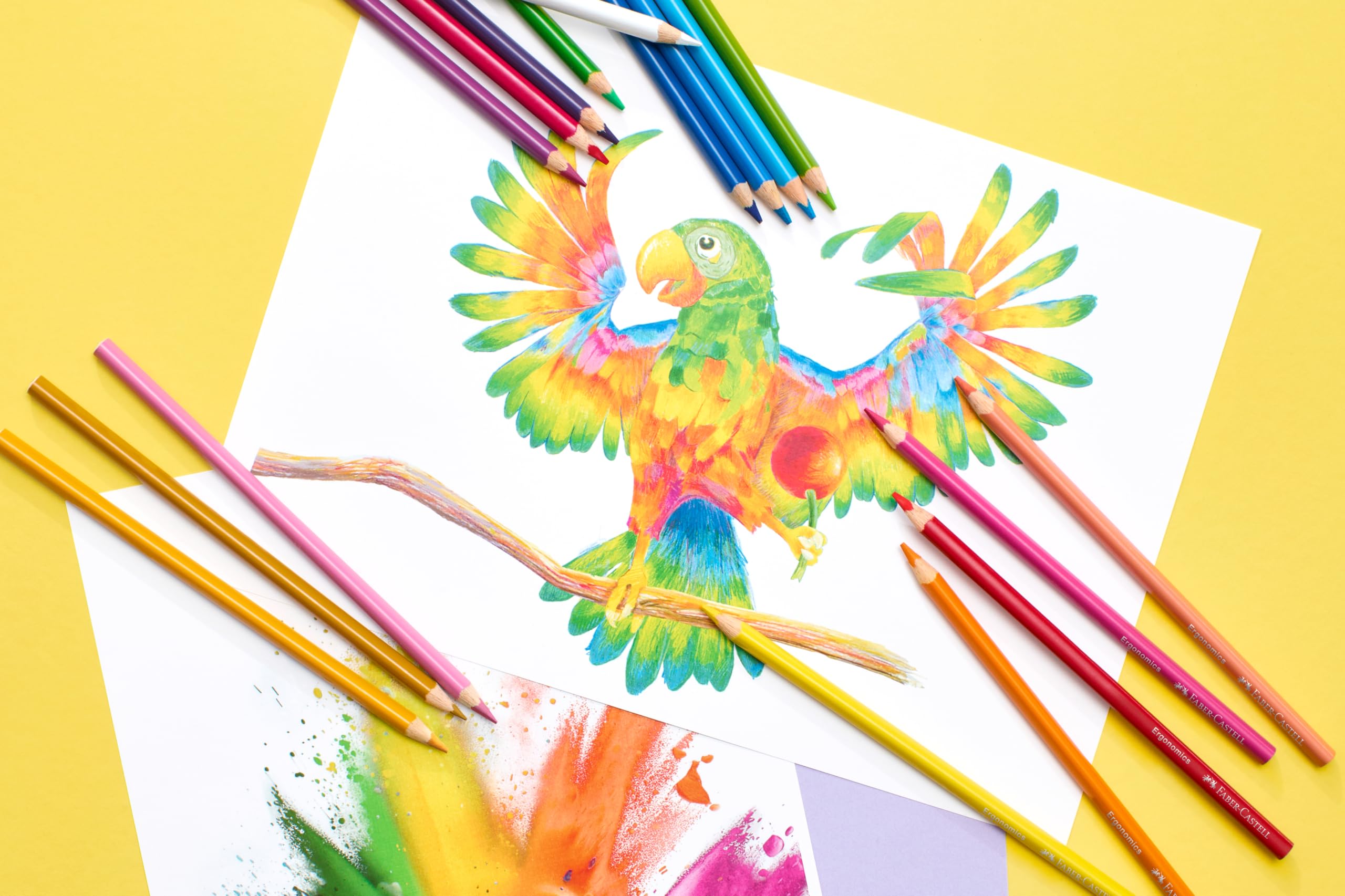 FABER-CASTELL 116544 – zestaw kredek trójkątnych, 24 kredki dla dzieci i dorosłych, miny odporne na łamanie | Ergonomiczne kredki dla dzieci i dorosłych z wkładem zabezpieczonym przed złamaniem i delikatnym nakładaniem koloru