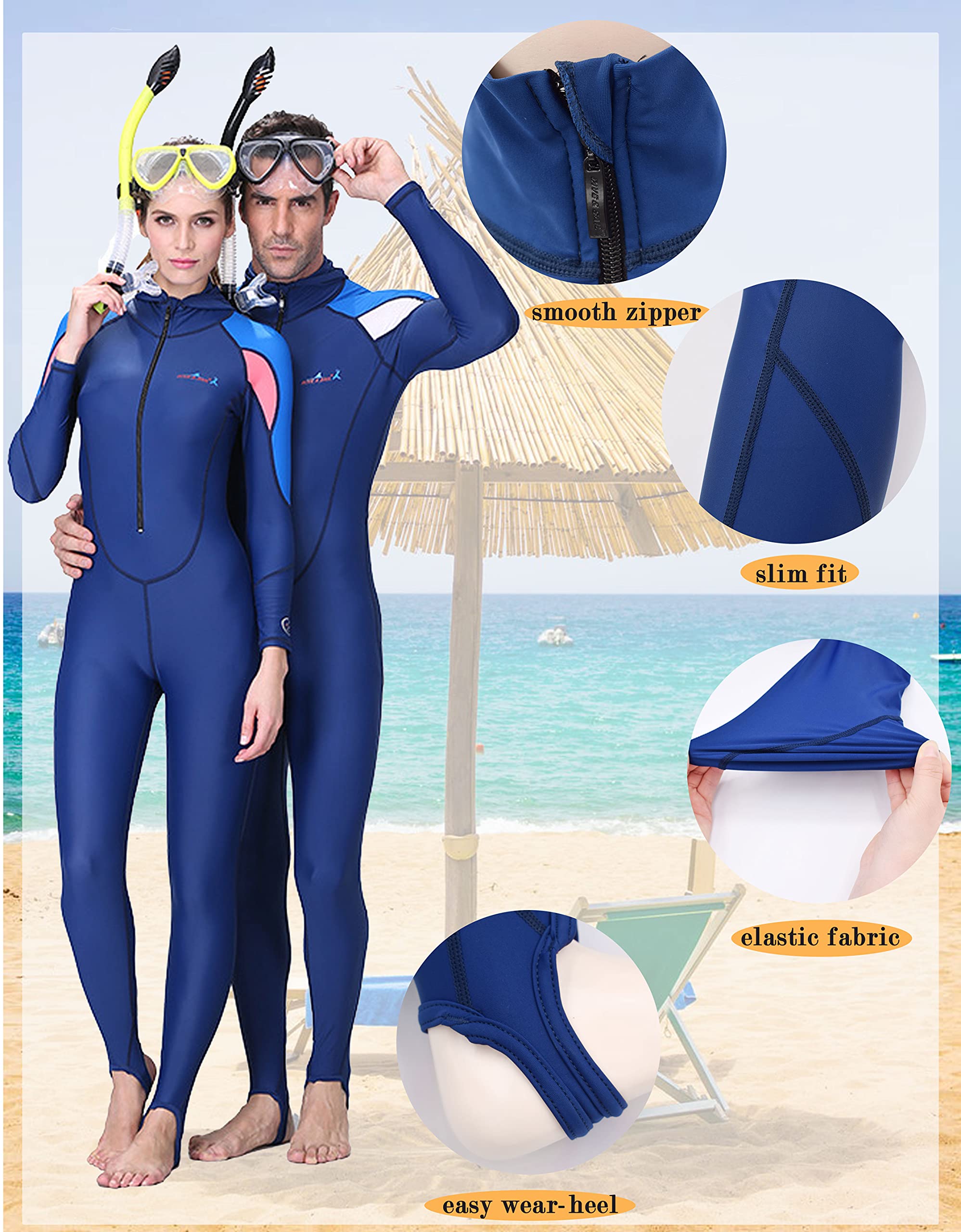 Amazon | DIVE & SAIL 男性と女性の多機能ワンピース日焼け止め
