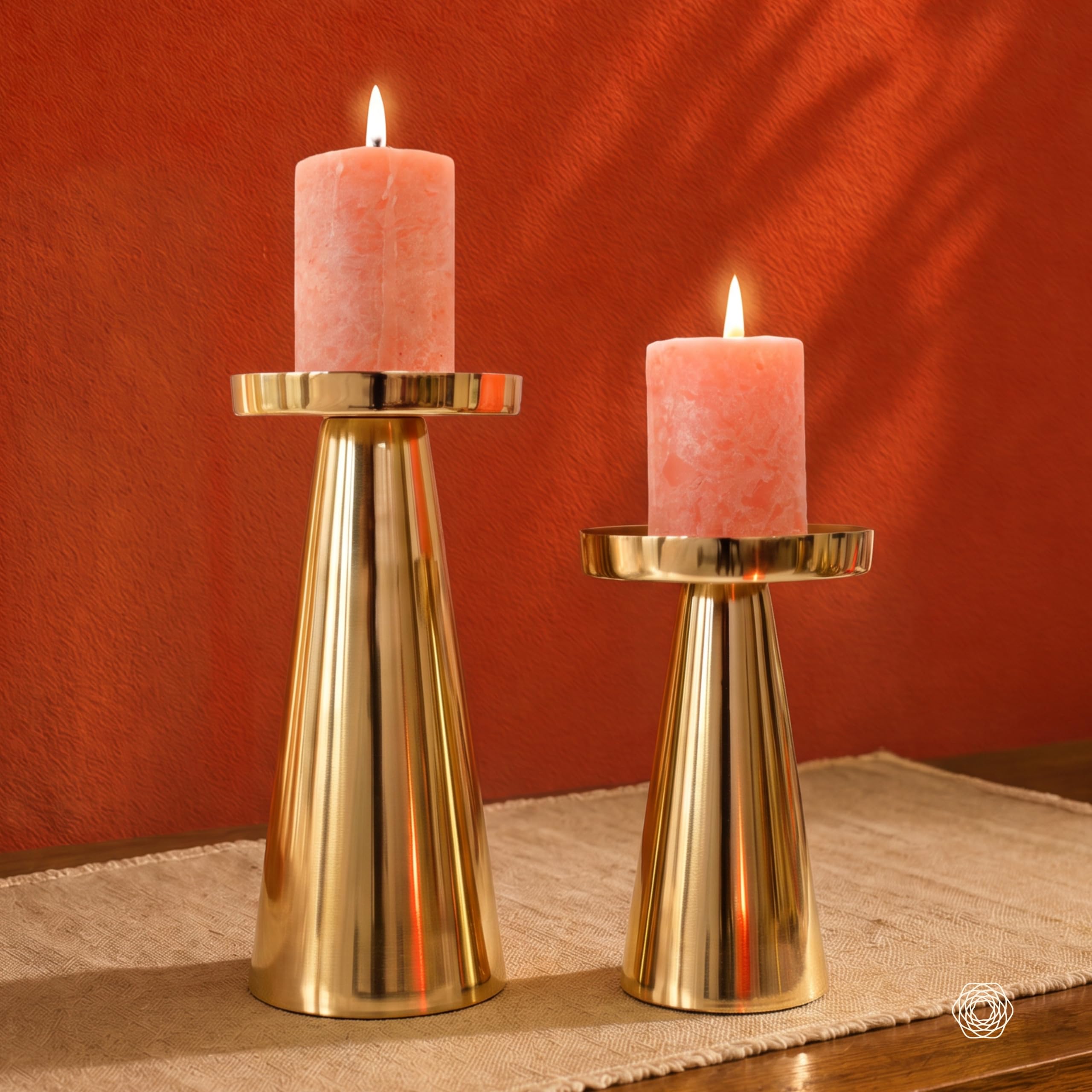 Behoma Metal Pillar Candle Holders - Set of 2 -4 Behoma Metal Pillar Candle Holders - Set of 2 -4