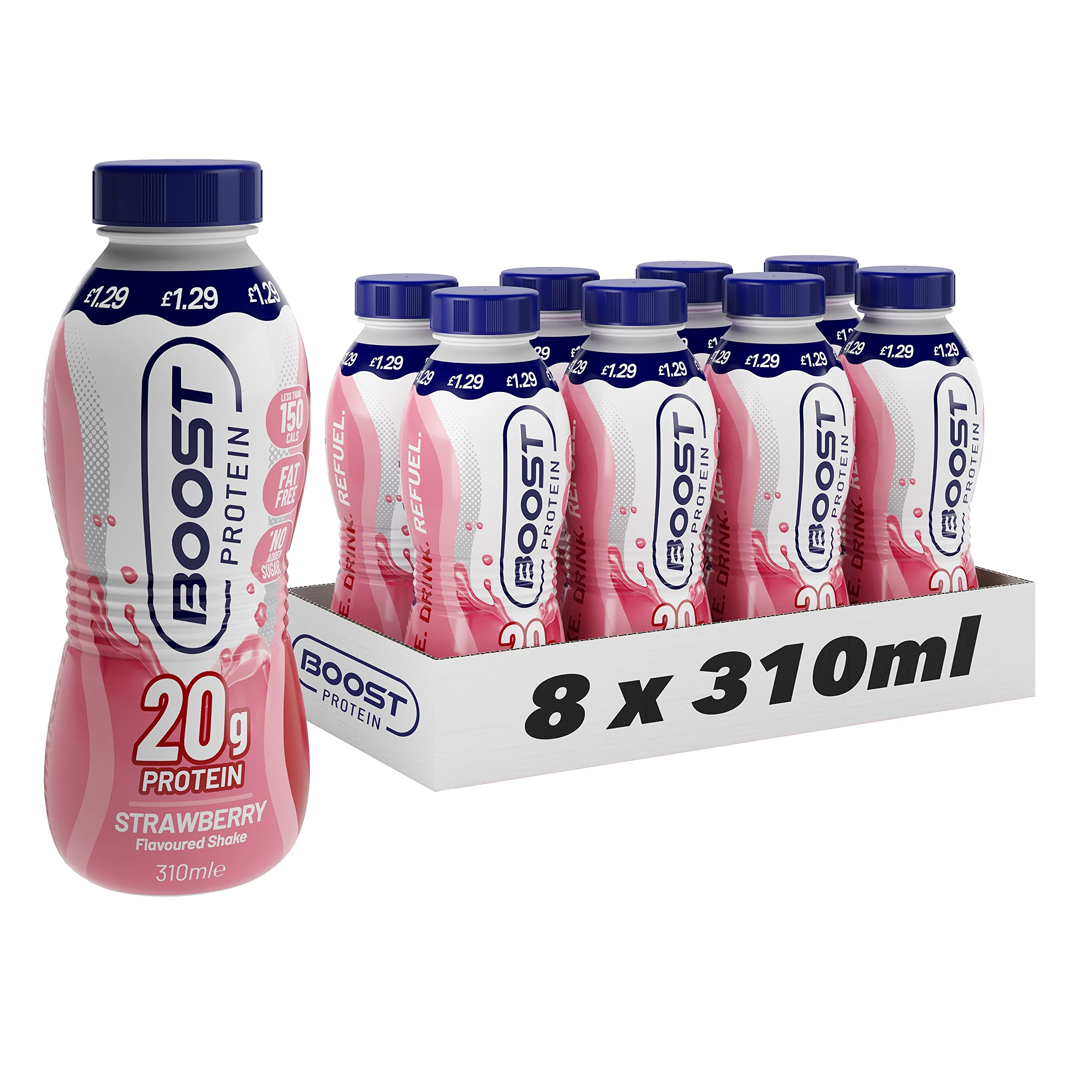 Buy Boost Protein Shake, 8 x 310ml, ReadytoDrink, Strawberry Flavour