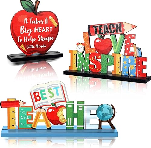 Jetec Centros de mesa de apreciación para maestros decoración de mesa para estudiantes a profesores decoración del hogar aulas escritorios enseñanza