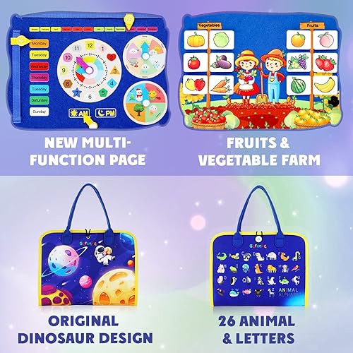 Miniatura 2 de Gefanke Tablero ocupado para niños pequeños de 3 a 6 años juguetes sensoriales de fieltro Montessori actividades de aprendizaje preescolar para