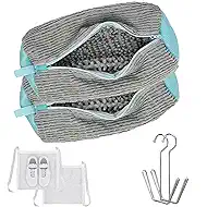 Shoes Washing Machine Bag(2 Pack),Reusable Laundry Bag for Washing Machine,Include 1 Dryer Mesh Bag and 2 Drying Racks,Shoes Bags with Durable Zipper for Sneakers and Canvas Shoes