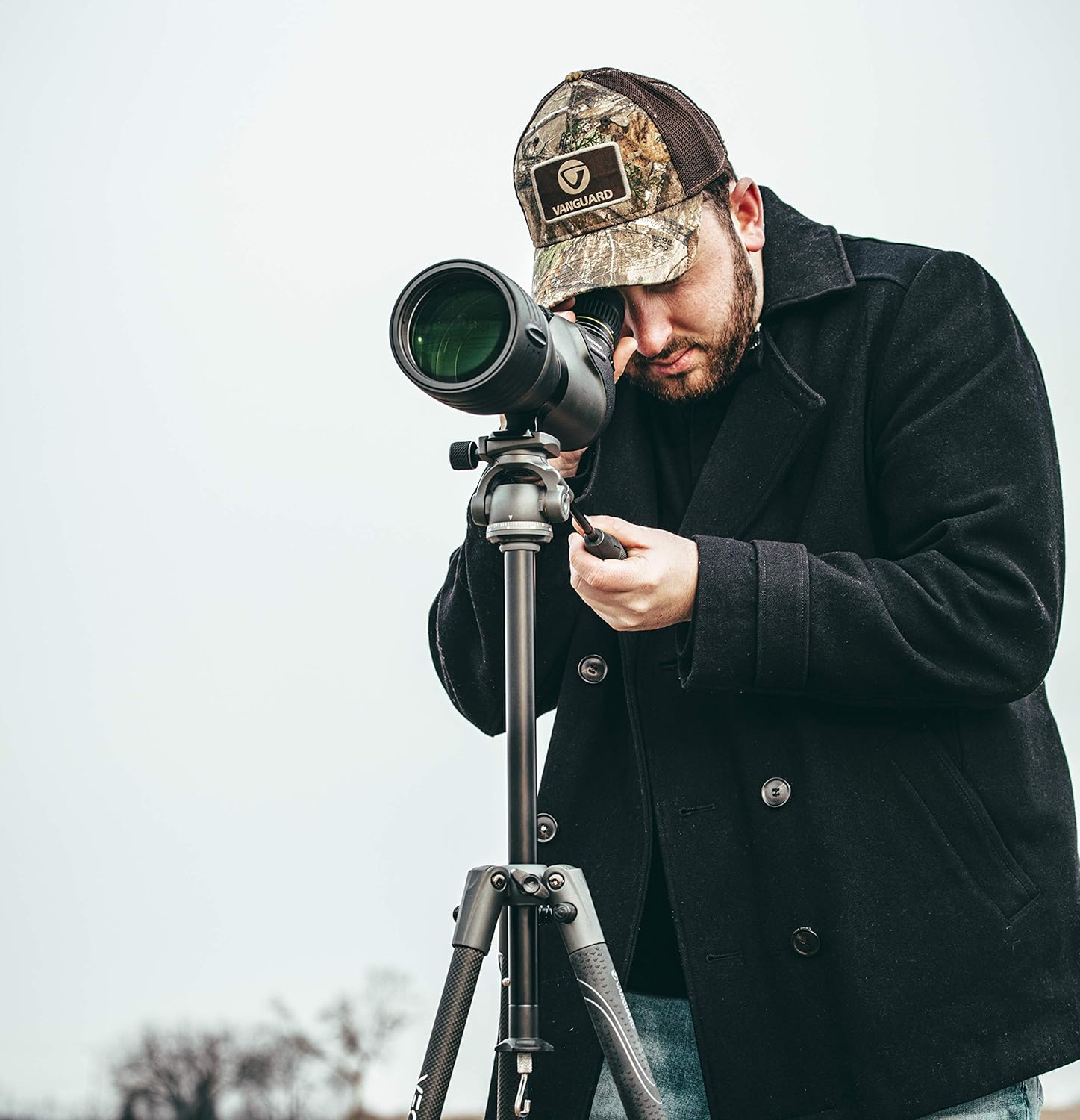 CABOFOTO Treppiede Portatile Professionale/onopiede, 4 Sezioni Con