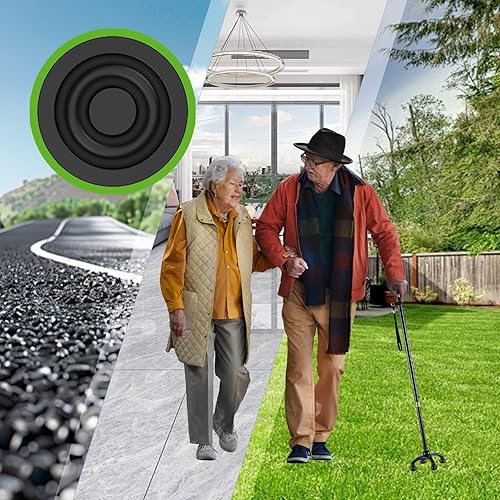 Miniatura 10 de MFE 8 puntas de bastón cuádruple de repuesto, patas de goma antideslizante extra estabilidad para bastón de 12 pulgada de diámetro, accesorio