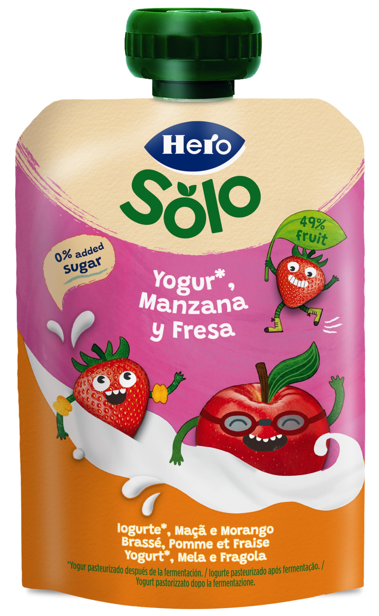 Hero Baby Mi Merienda Bolsitas de Yogurín Manzana Fresa 100g