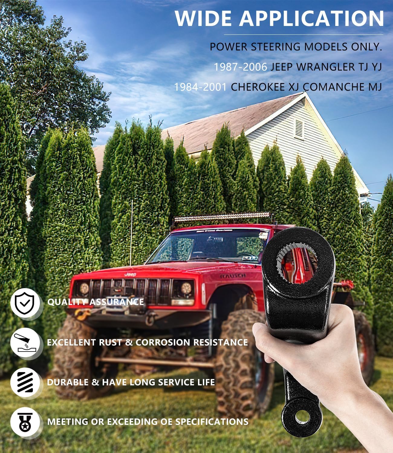 6605 Drop Pitman Arm for 87-06 Jeep Wrangler TJ YJ, 84-01 Cherokee XJ Comanche MJ Replacement for Rough Country Drop Pitman Arm 6605