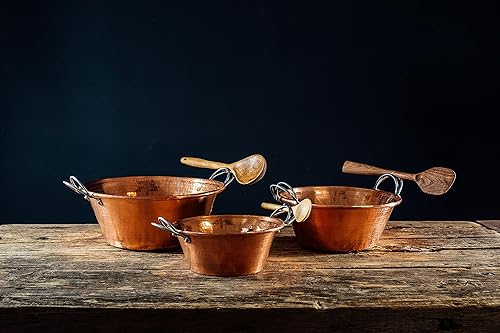 Miniatura 3 de Sertodo Copper Sartén para mermelada  10 pulgadas de diámetro x 4.25 pulgadas de profundidad  2.25 cuartos de galón  100% cobre sólido, calibre