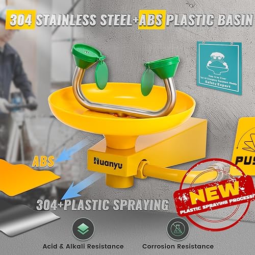 Miniatura 2 de Huanyu Estación de lavado de ojos de emergencia Estación de lavado de ojos montado en la pared Kit de lavado de ojos Estación comercial de lavado de